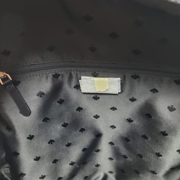 Kate Spade Karissa large nylon quilted backpack polka dot black festive - Picture 10 of 13